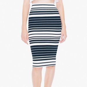 American Apparel B&W Striped Ponte pencil skirt.